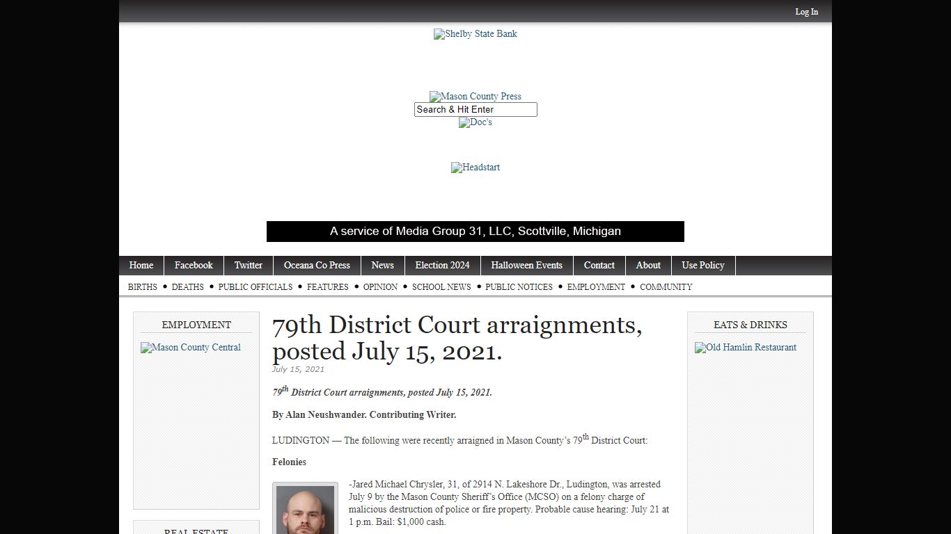 79th District Court arraignments, posted July 15, 2021.