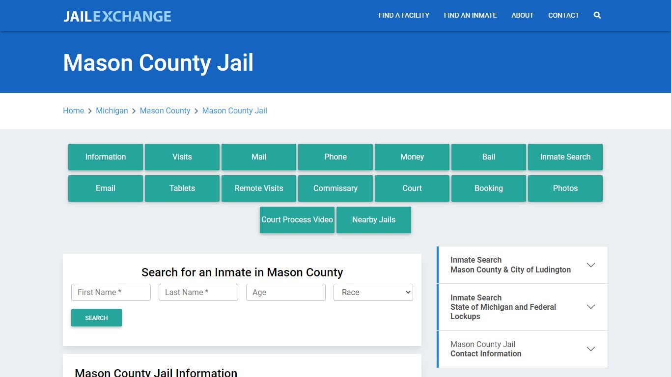 Mason County Jail Roster Lookup, MI, Inmate Search